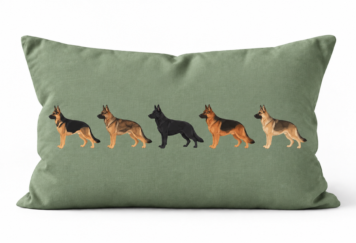 The German Shepherd Line-Up Cushion
