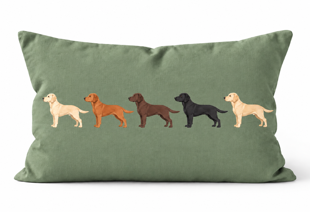 The Labrador Line-Up Cushion