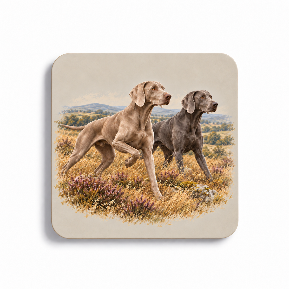 Weimaraner Coaster Set – Open Countryside
