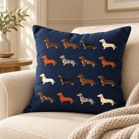 Dachshund Variety Linen Cushion