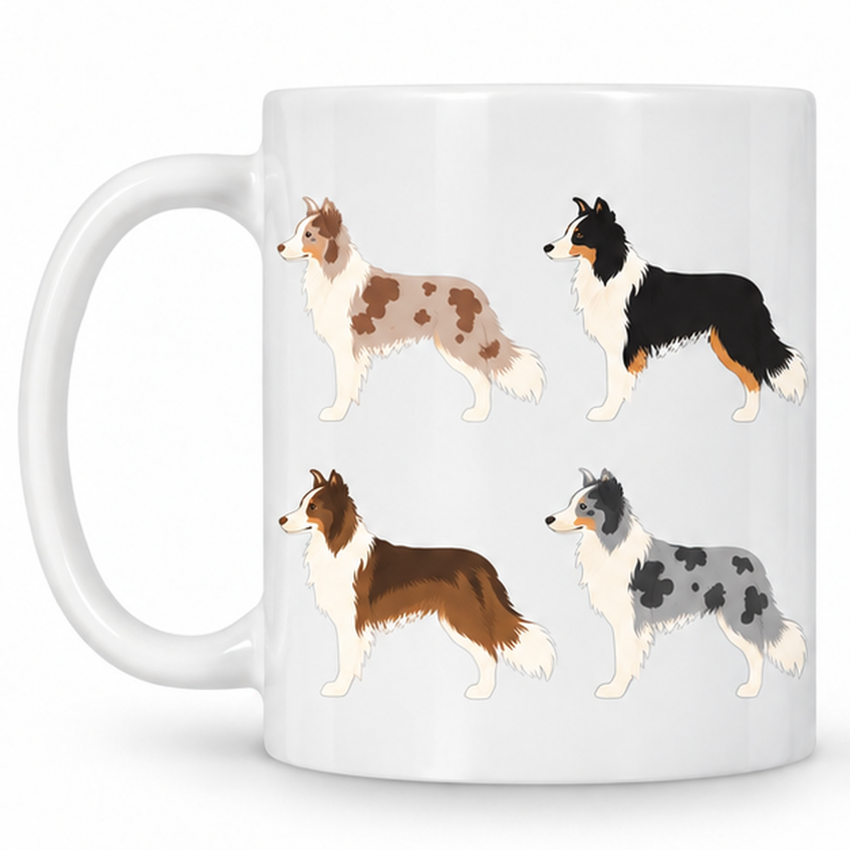 Border Collie Pattern 11oz Ceramic Mug