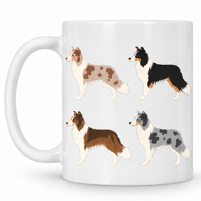 Border Collie Pattern 11oz Ceramic Mug