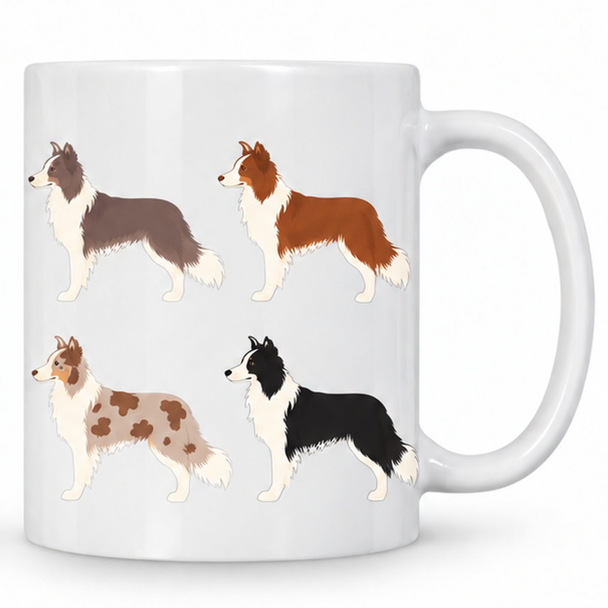 Border Collie Pattern 11oz Ceramic Mug