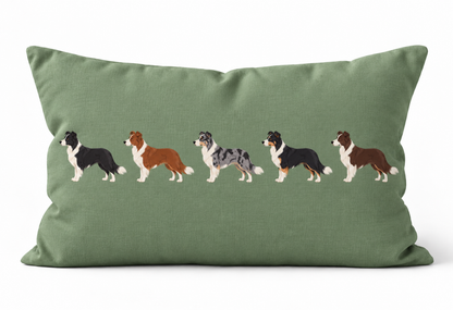 The Border Collie Line-Up Cushion