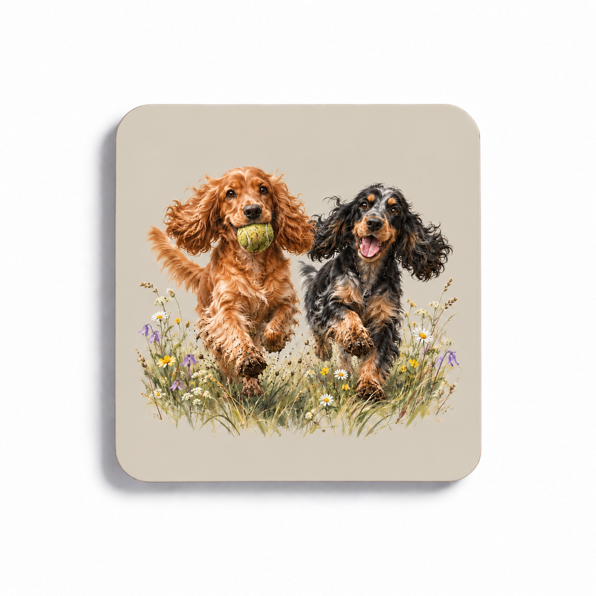 Cocker Spaniel Coaster Set – Wildflower Meadow