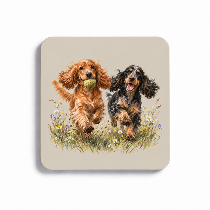 Cocker Spaniel Coaster Set – Wildflower Meadow