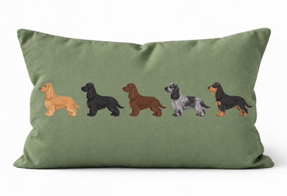 The Cocker Spaniel Line-Up Cushion