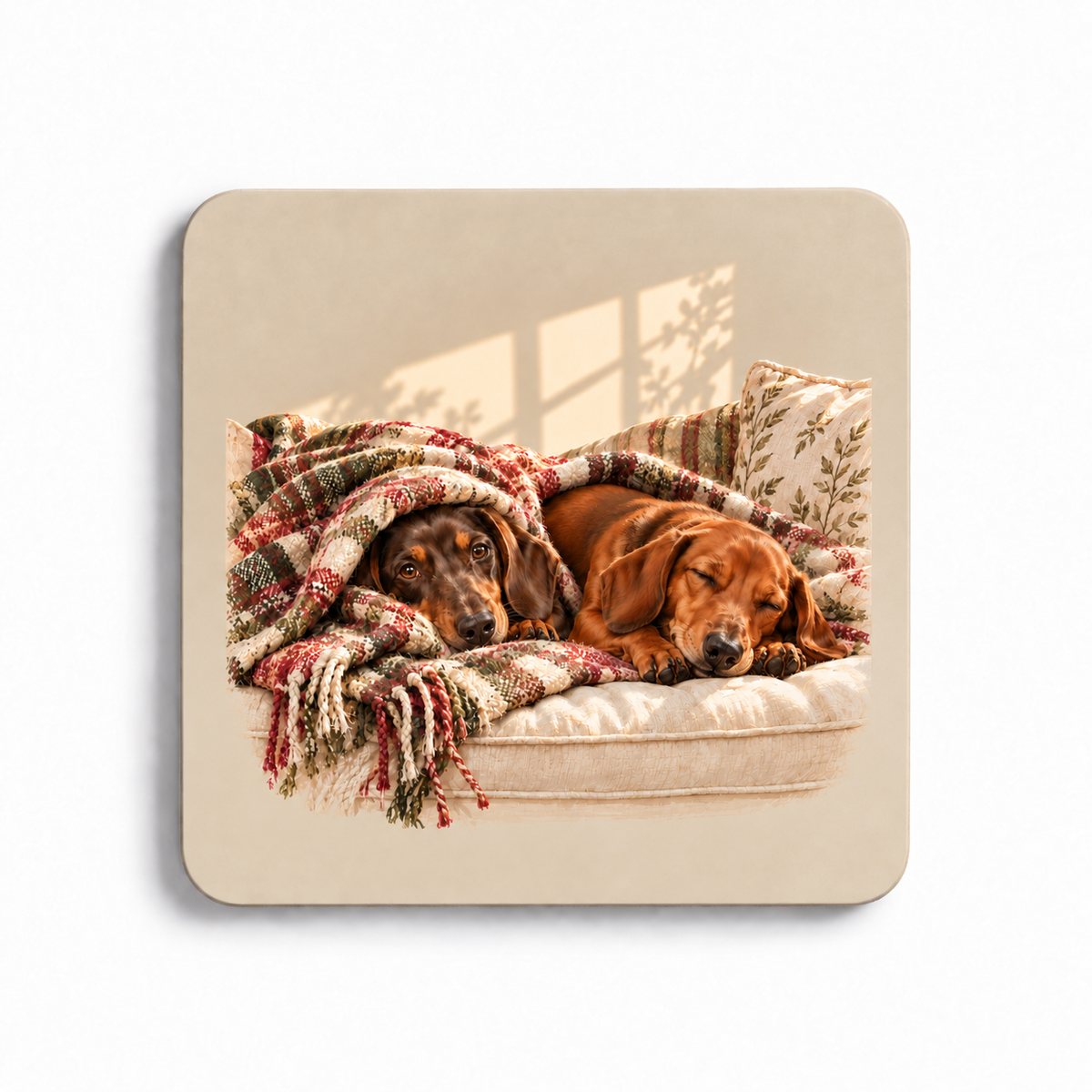 Dachshund Coaster Set – Cosy Afternoon