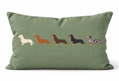The Dachshund Line-Up Cushion
