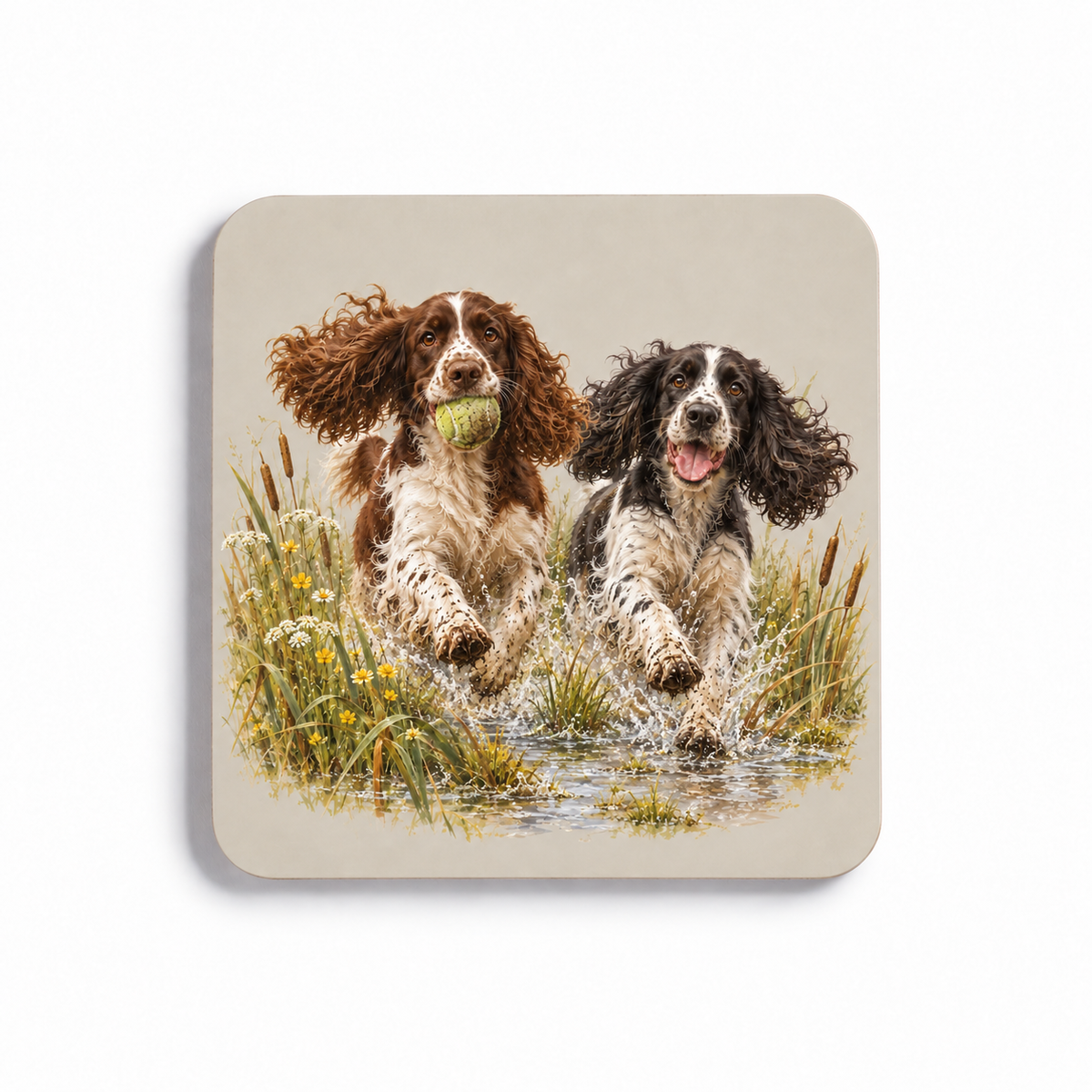 English Springer Spaniel Coaster Set – Countryside Splash
