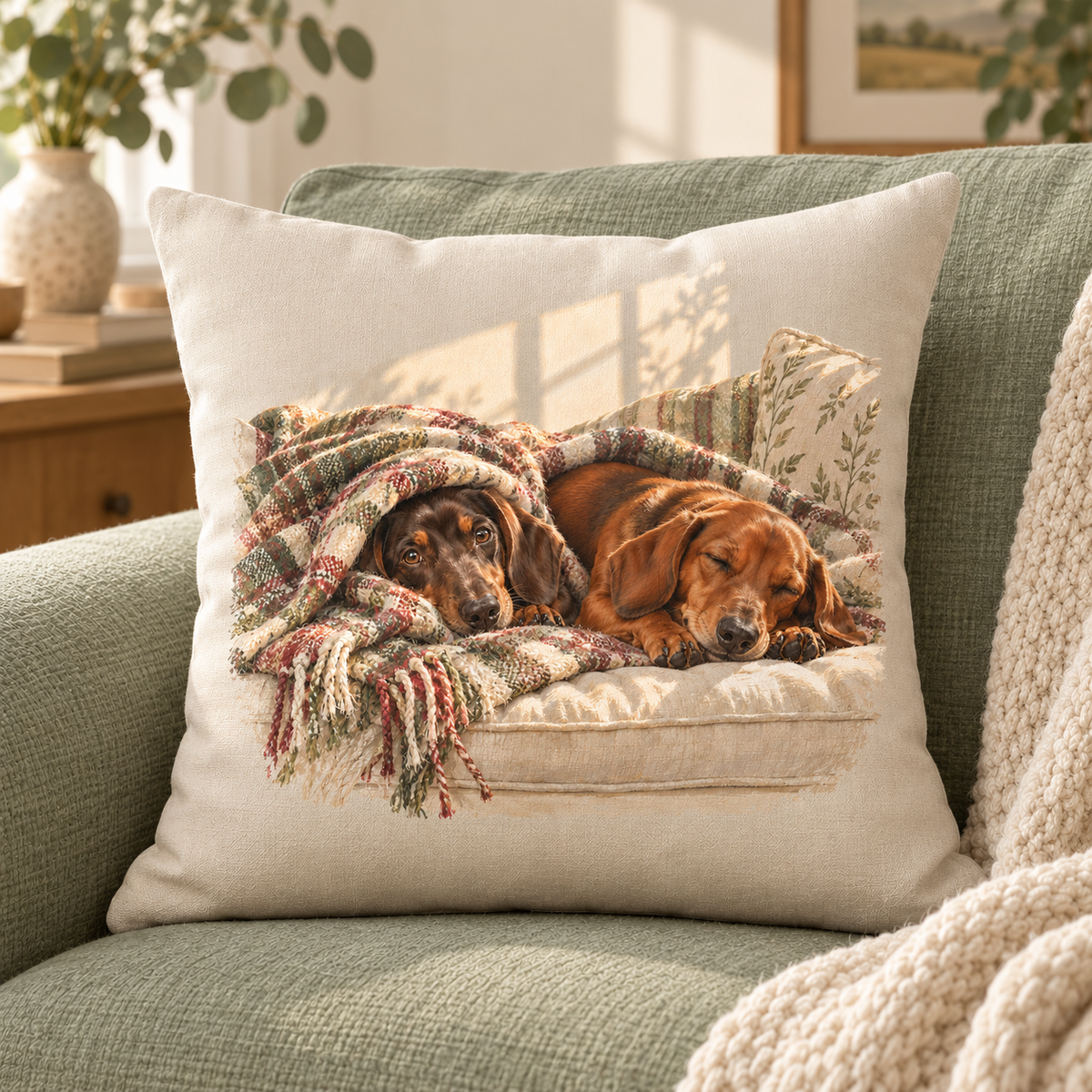Dachshund Cosy Cushion – Under the Blanket