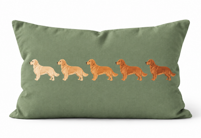 The Golden Retriever Line-Up Cushion