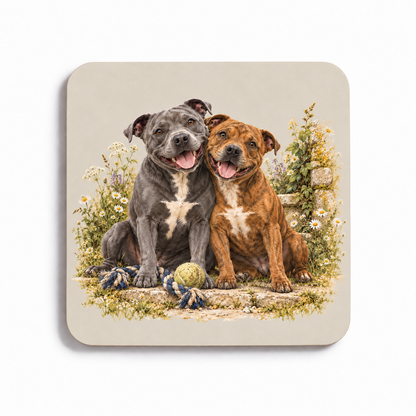 Staffordshire Bull Terrier Coaster Set – Garden Friends