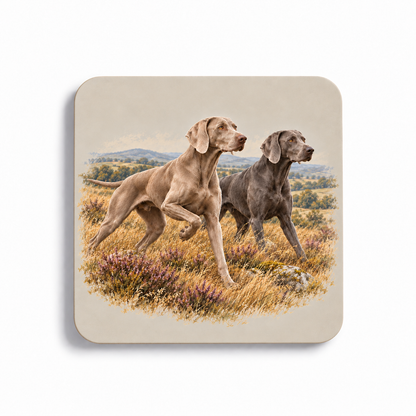 Weimaraner Coaster Set – Open Countryside