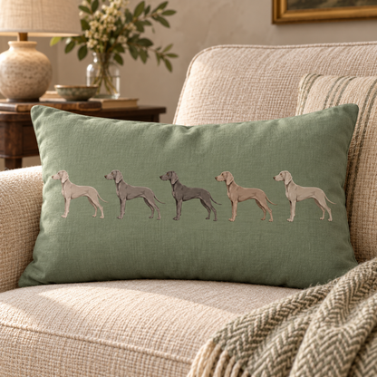 The Weimaraner Line-Up Cushion