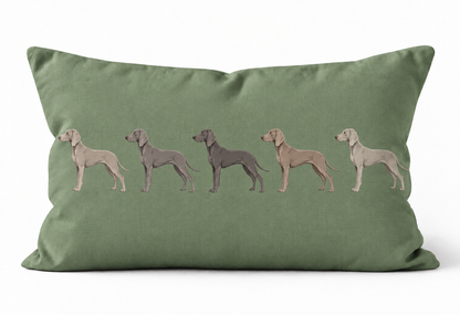 The Weimaraner Line-Up Cushion